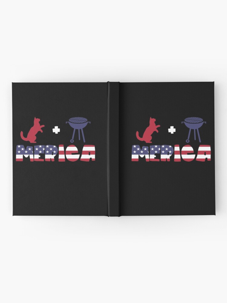 Vista alternativa de Cuaderno de tapa dura Funny Cat plus Barbeque Merica American Flag