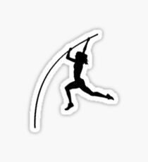 Girls Pole Vaulter Silhouette Sticker