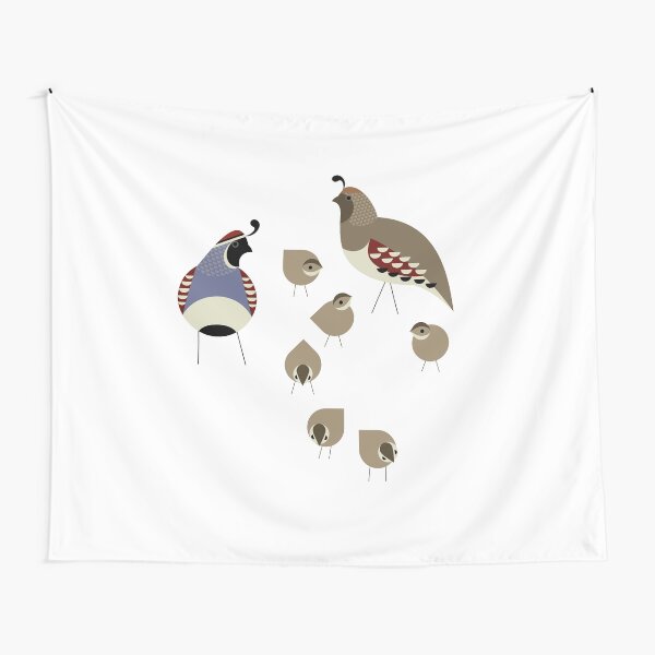 Quail Family Tapestry
