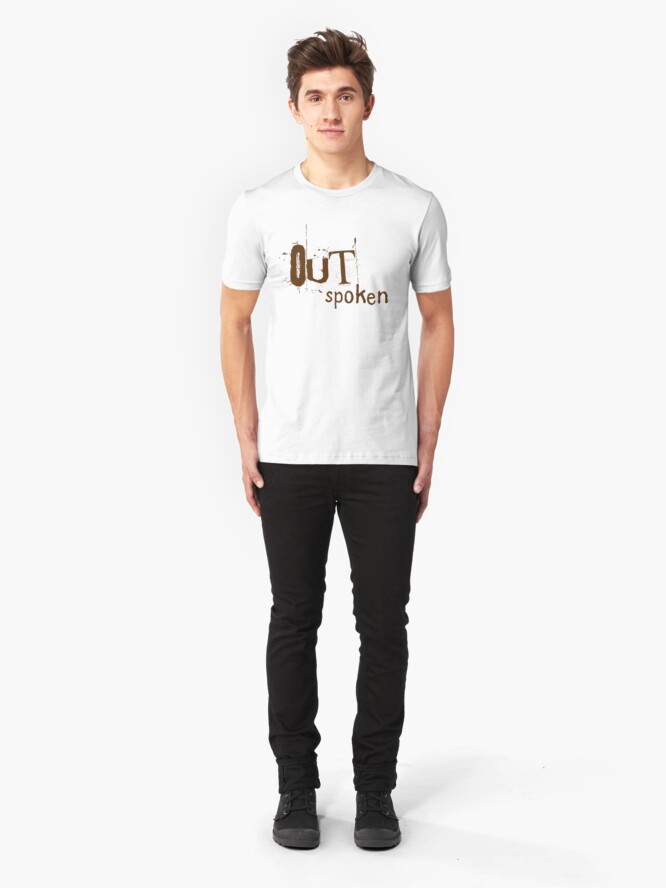 Alternate view of OUTSpoken (on light) Slim Fit T-Shirt