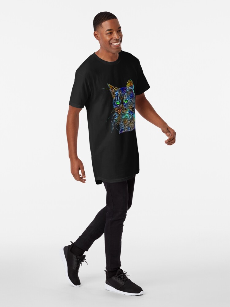 Alternate view of Artificial neural style Starry night wild cat Long T-Shirt