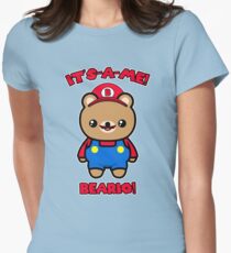 Bear Cute Funny Kawaii Mario Parody Women's Fitted T-Shirt