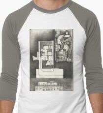 Architectural shapes on a black background Men's Baseball ¾ T-Shirt
