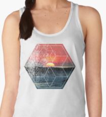 Nature and Geometry - Lovely Sunset at Sea Women's Tank Top