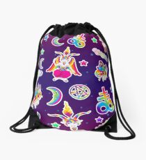 1997 Neon Rainbow Baphomet Drawstring Bag