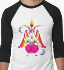 1997 Neon Rainbow Baphomet Men's Baseball ¾ T-Shirt