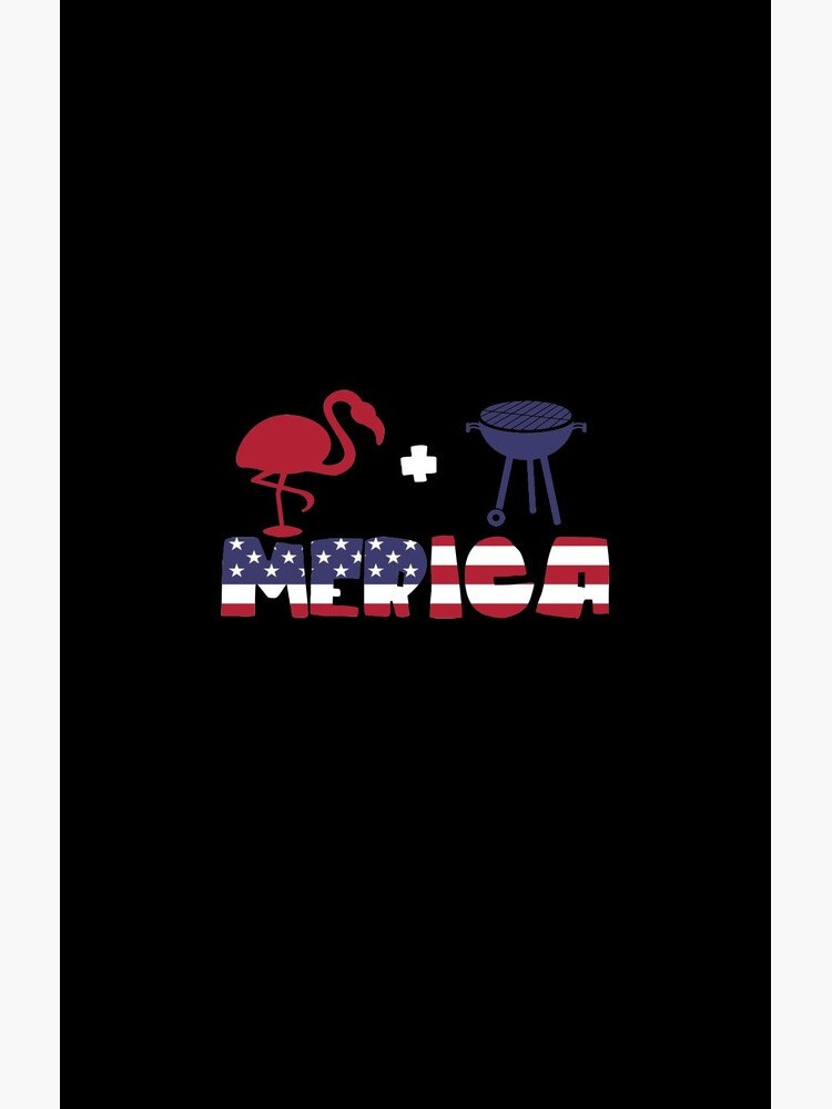 Funny Flamingo plus Barbeque Merica American Flag de GoOsiris