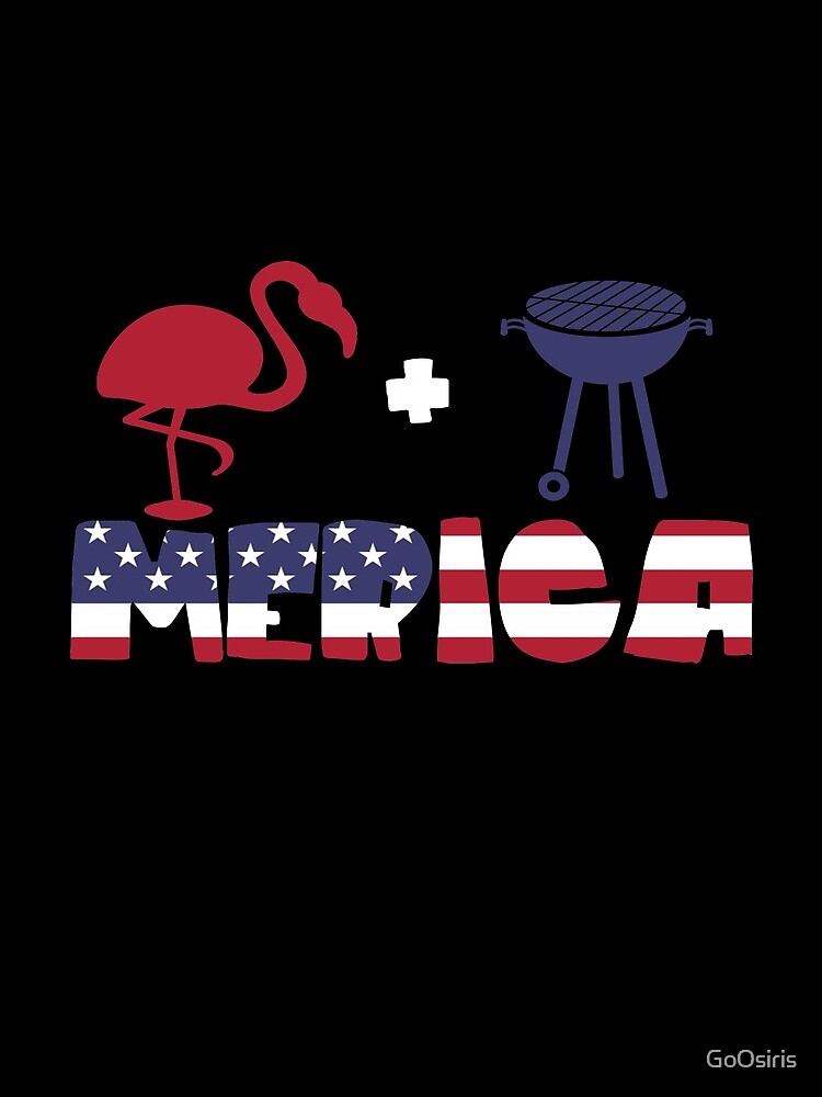 Funny Flamingo plus Barbeque Merica American Flag de GoOsiris