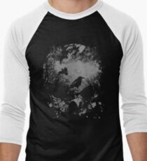 Skull with Crows - Grunge Men's Baseball ¾ T-Shirt