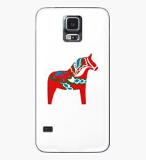 Schwedisches Dala-Pferd Rotes Dalecarlian-Pferd Hülle & Klebefolie für Samsung Galaxy