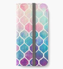 Regenbogen Pastell Aquarell marokkanischen Muster iPhone Flip-Case/Hülle/Skin