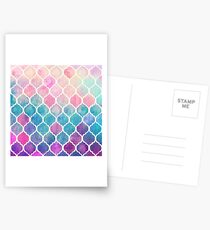 Rainbow Pastel Watercolor Moroccan Pattern Postcards