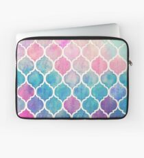 Rainbow Pastel Watercolor Moroccan Pattern Laptop Sleeve