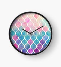 Rainbow Pastel aquarelle marocaine Horloge