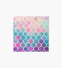 Rainbow Pastel Watercolor Moroccan Pattern Art Board