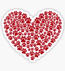 Dog - Dog Paw Prints - Heart - Paw Prints Sticker