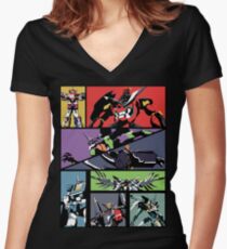 Super Robots Women's Fitted V-Neck T-Shirt