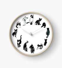 cats round Clock