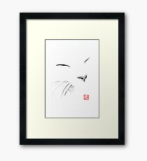 white cat Framed Print