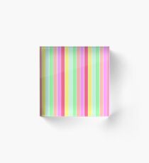 Pastel Rainbow Sorbet Deck Chair Stripes Acrylic Block