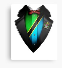 Tanzania Flag Tanzanian Roots DNA and Heritage Tuxedo Metal Print