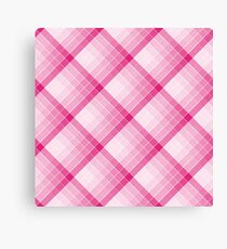 Pink Geometric Squares Diagonal Check Tablecloth Canvas Print