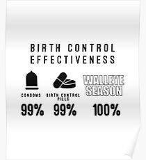 Birth Control Effectiveness Walleye Season Fishing Poster