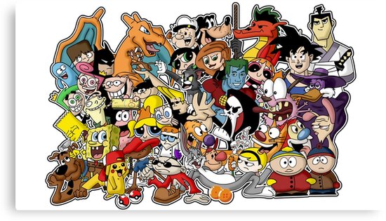 90s cartoons canvas prints