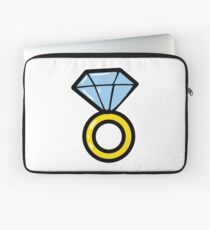Wedding diamond ring. Briliant icons. Jewelry. Laptop Sleeve