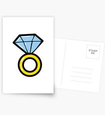 Wedding diamond ring. Briliant icons. Jewelry. Postcards