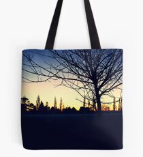 foggy sunset Tote Bag
