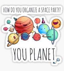 How to organize a space party? v2 Sticker