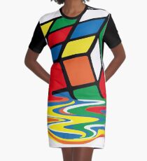 Rubik Cube Melted t Shirt, Original Gift Idea Graphic T-Shirt Dress
