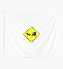 Amish Crossing Sign Wall Tapestry