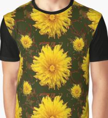 GEOMETRIC YELLOW DANDELIONS KHAKI ART Graphic T-Shirt