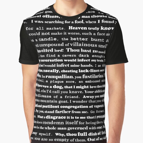Insults From The Bard White Print Graphic T-Shirt