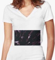 #551 Galactic Flamingos Women's Fitted V-Neck T-Shirt