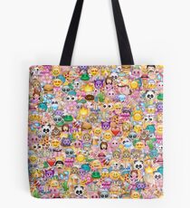 glückliches Emoji Muster Tote Bag