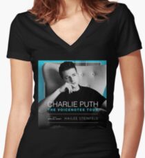 puth charlie tour 2018 biaya Women's Fitted V-Neck T-Shirt