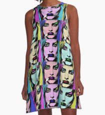 Pop-Art-Porträt - Nina Hagen A-Linien Kleid