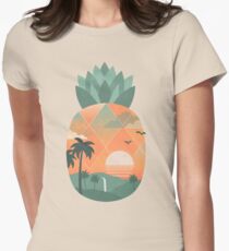 Tropisches Gold Tailliertes T-Shirt