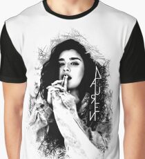 Camiseta gráfica Lauren Jauregui logotipo blanco y negro