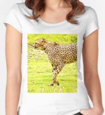 “Champion Of The Sprint”, Photo / Digital Painting Women's Fitted Scoop T-Shirt