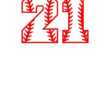 Baseball Number 21 Sticker for Sale by youtaag