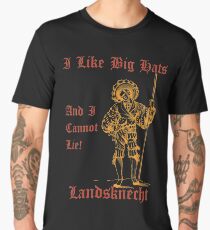 I Like Big Hats, And I Cannot Lie! Landsknect (Red and Gold design) Men's Premium T-Shirt