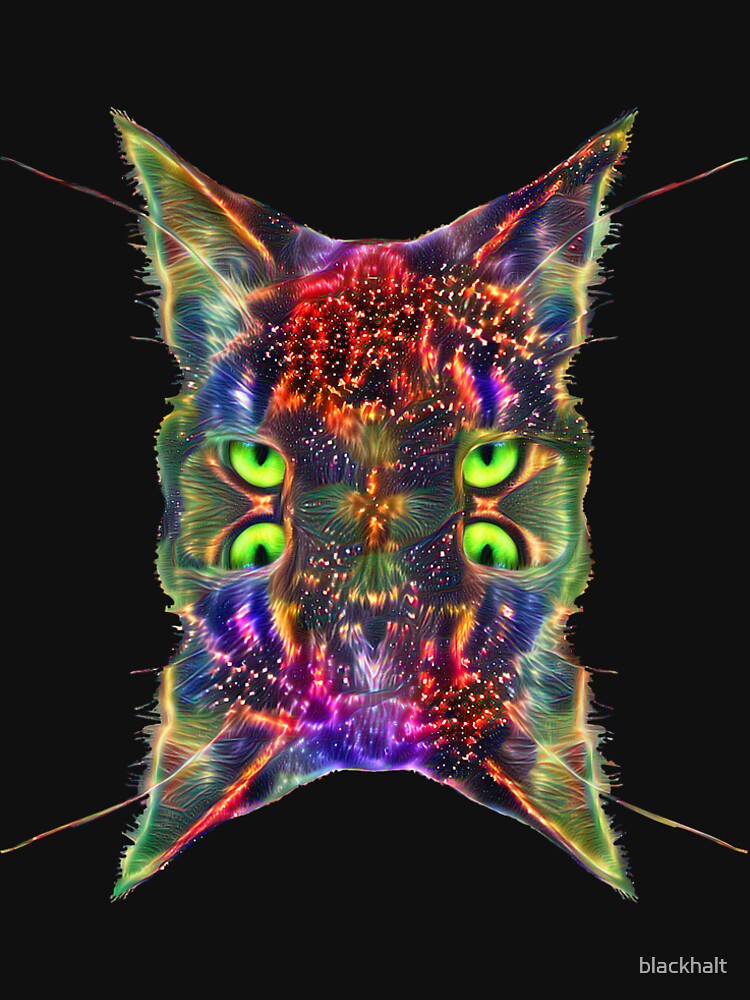 Artificial neural style Space galaxy mirror cat by blackhalt
