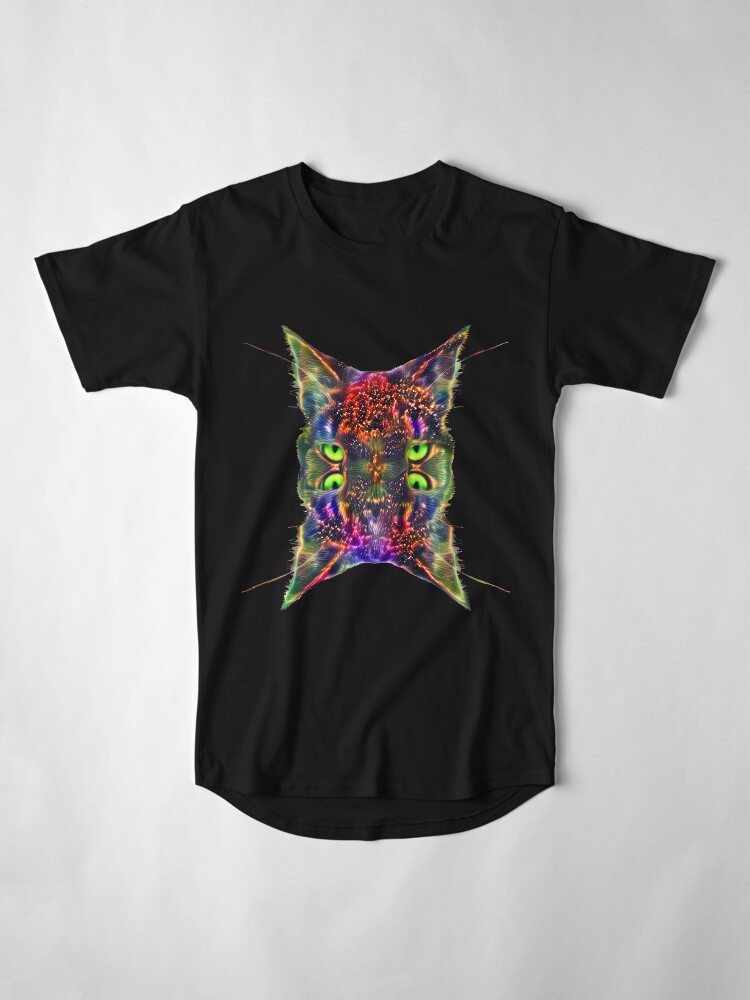Alternate view of Artificial neural style Space galaxy mirror cat Long T-Shirt