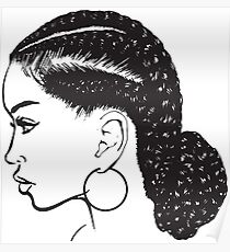 Schwarzer Frau-Zopf-Frisur-Afroamerikaner-Schönheits-Salon Poster