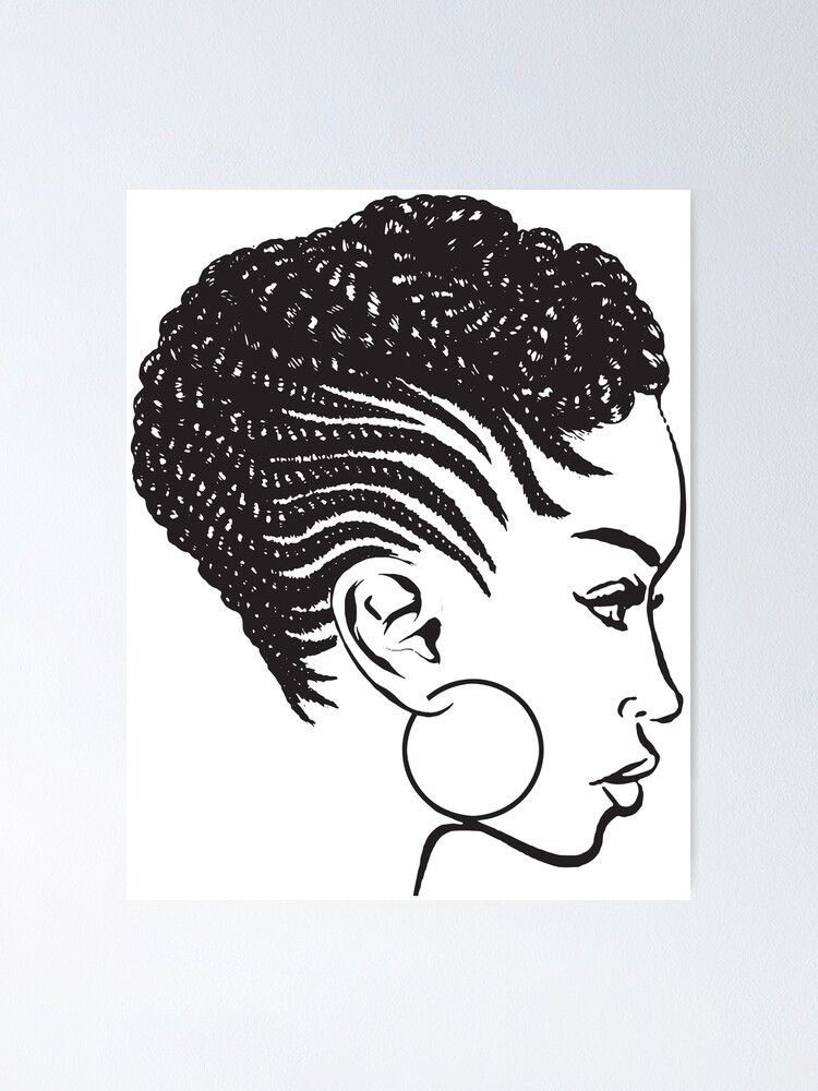 Poster Coiffure Afro Americaine Coiffure Femme Noire Salon De