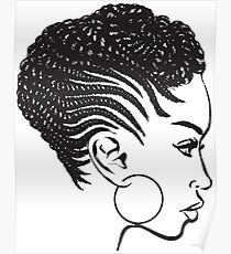 African American Braids Hairstyle Black Woman Beauty Salon Poster